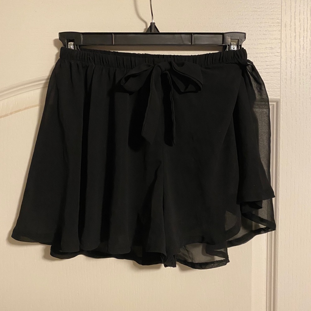 High waisted black shorts
